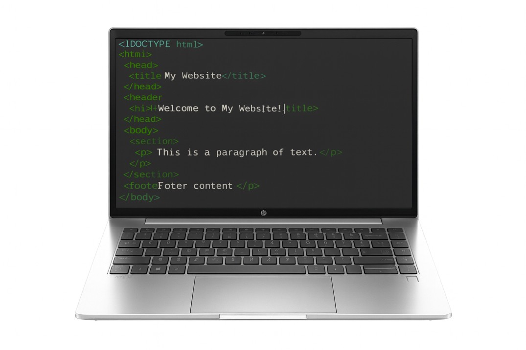 Slika prenosnika z kodo na zaslonu - primeren prenosnik za programiranje HP Elitebook